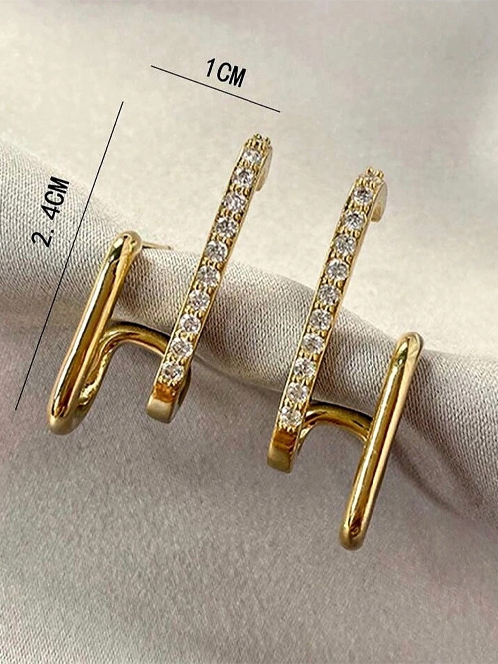 Gold-Tone Crystal Drop Earrings